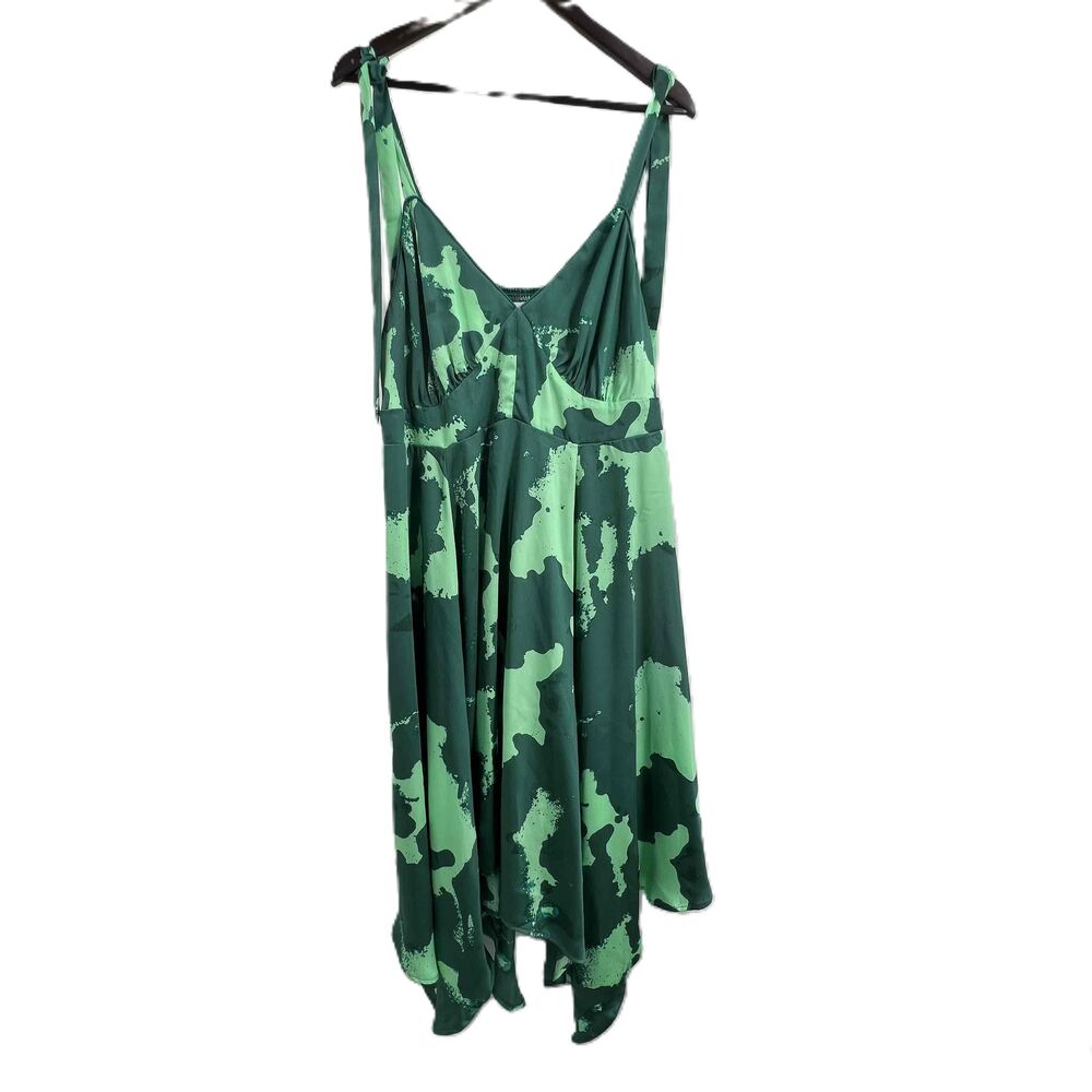 Alexis For Target Green‎ Satin Sleeveless Asymmetrical Sundress Womens 1X - Picture 2 of 10